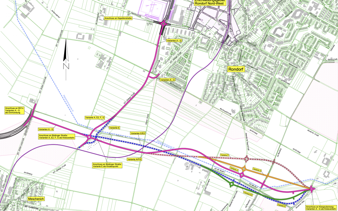 Entflechtungsstraße Rondorf Nord-West: Hauptausschuss will „Variante H“ 