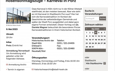 Karnevalsgeschichte im Historischen Archiv