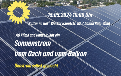 Köln-Weiß: Sonnenstrom vom Dach und Balkon
