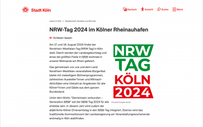 Köln feiert Nordrhein-Westfalen und die Ehrenamtspreisträger 2024