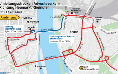 Weihnachtsverkehr 2024 – Stadt Köln gibt Empfehlungen für Besucher