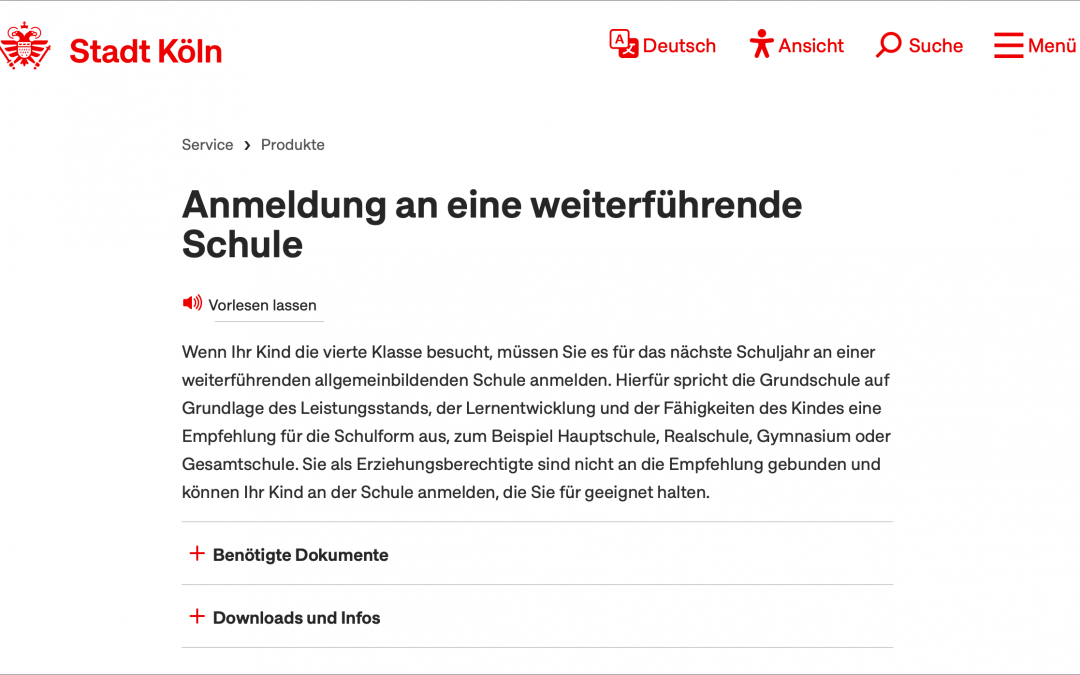 Anmeldung an weiterführenden Schulen beginnt