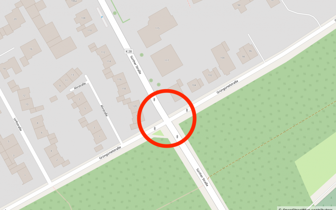 Bau eines Kreisverkehrs am Knotenpunkt Sürther Str./Grüngürtelstraße