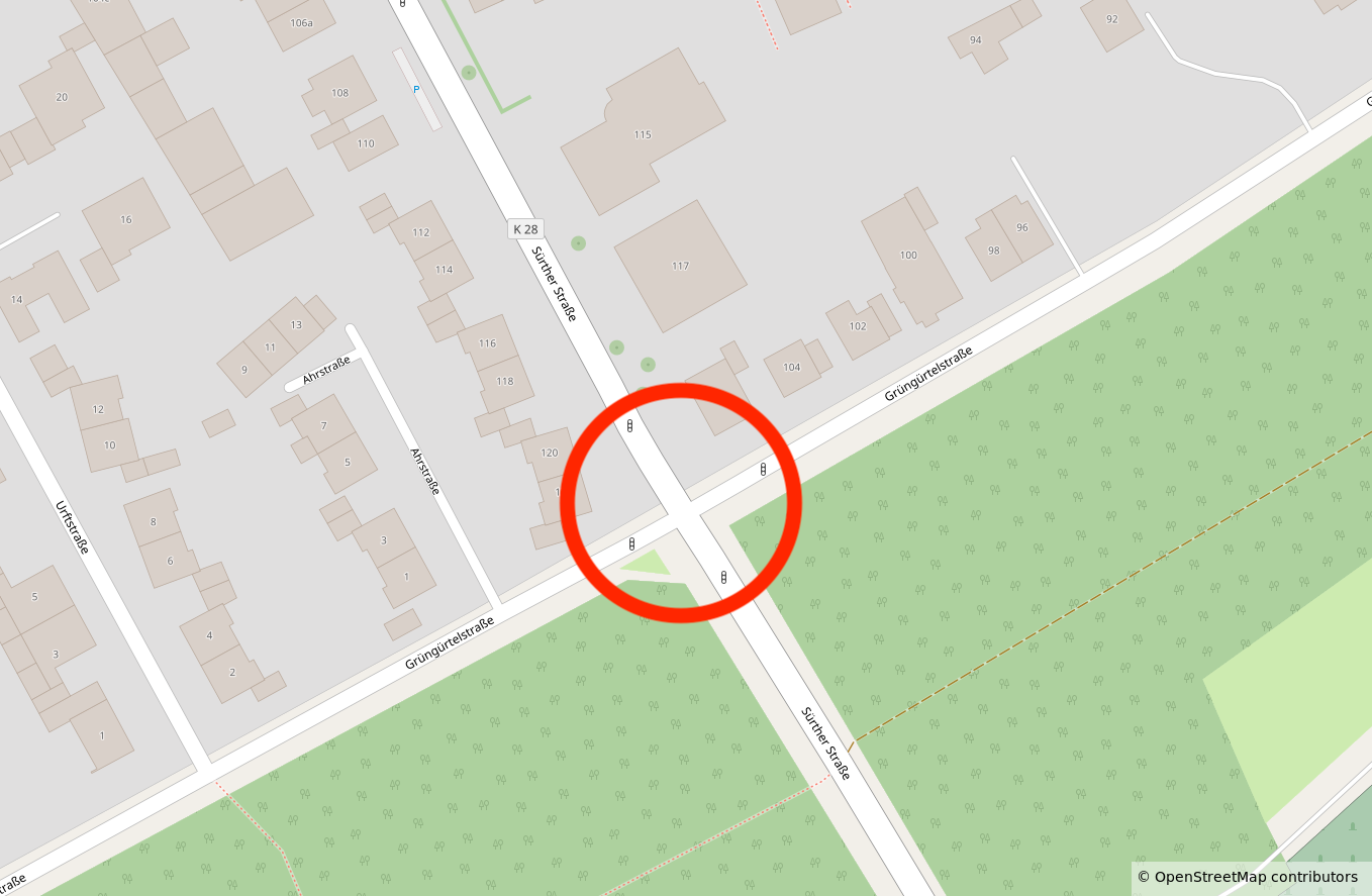 Bau Kreisverkehr Sürther Str./Grüngürtelstraße