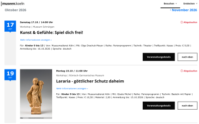 Herbstferienprogramm der Museen